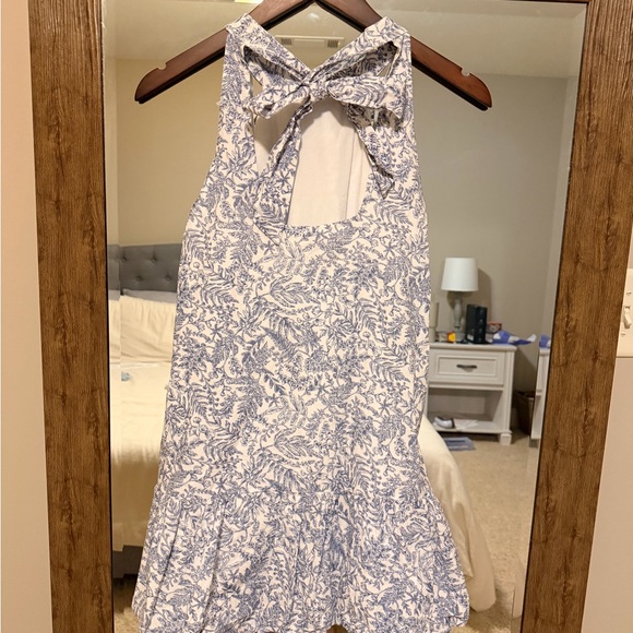 Lush Blue Toile Sleeveless Dress - Picture 4 of 4